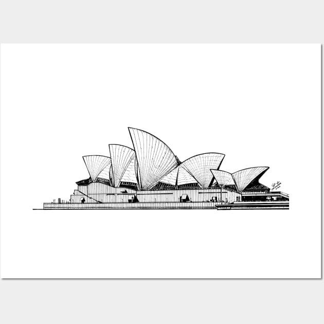 SYDNEY OPERA HOUSE ink painting .1 Wall Art by lautir